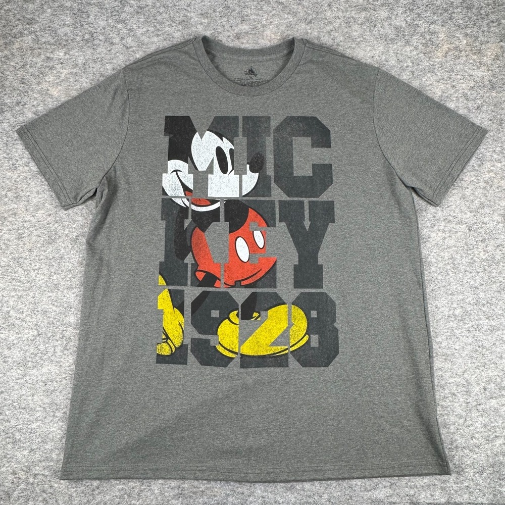 Disney Store T-Shirt Tee Mickey Mouse 1928 Gray Mens XL